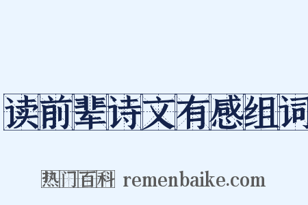 读前辈诗文有感组词是什么意思的图片